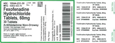60mg 30ct (Label Fexofenadine HCl Tabs 60mg Bpi(10544 231 30) Perrigo(45802 425 78) Rev2)